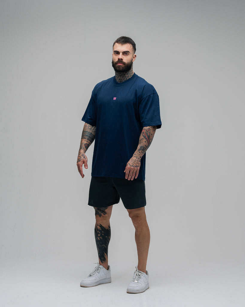 Camiseta Oversized Mith Nation Scribble Marinho