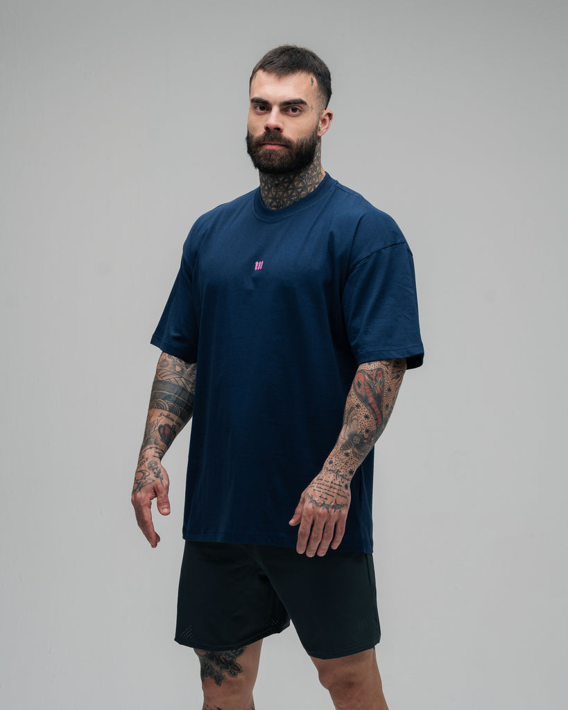 Camiseta Oversized Mith Nation Scribble Marinho