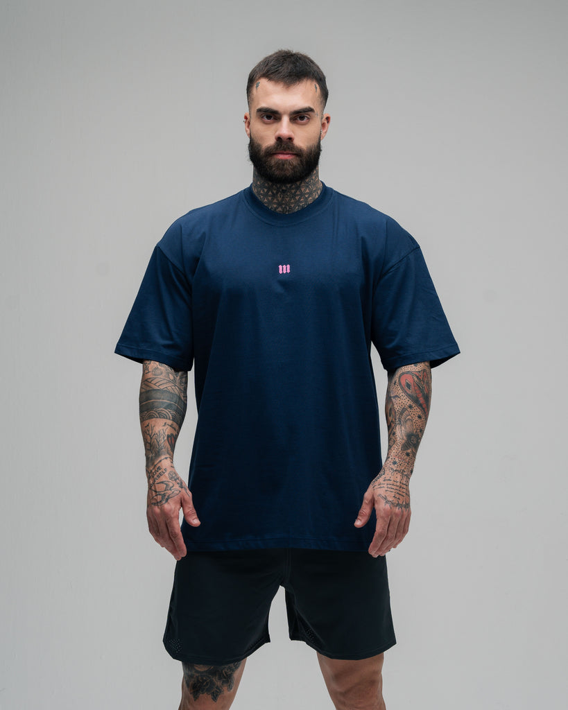 Camiseta Oversized Mith Nation Scribble Marinho