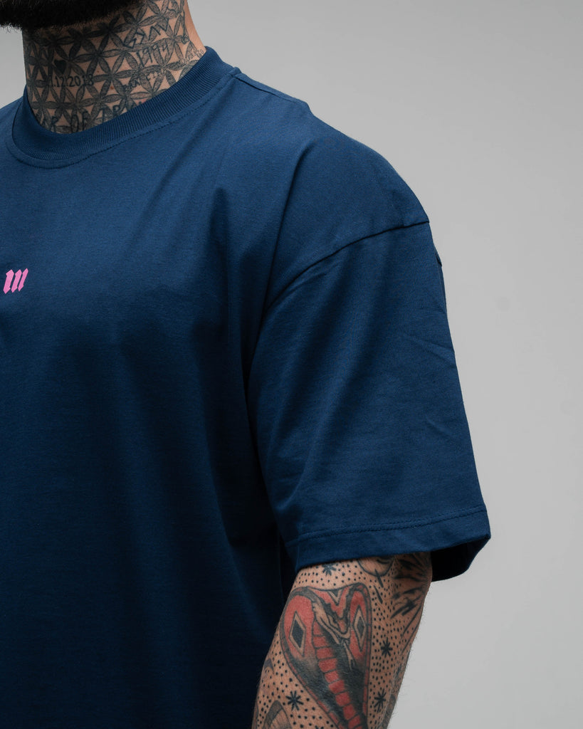 Camiseta Oversized Mith Nation Scribble Marinho