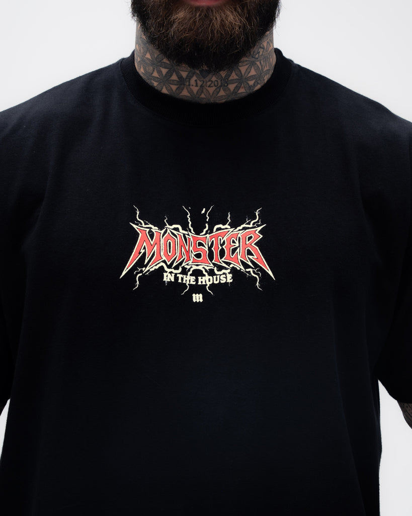 Camiseta <strong>Oversized Treino</strong>  Mith Monster in The House Preto
