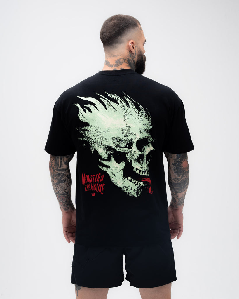 Camiseta <strong>Oversized Treino</strong>  Mith Monster in The House Preto