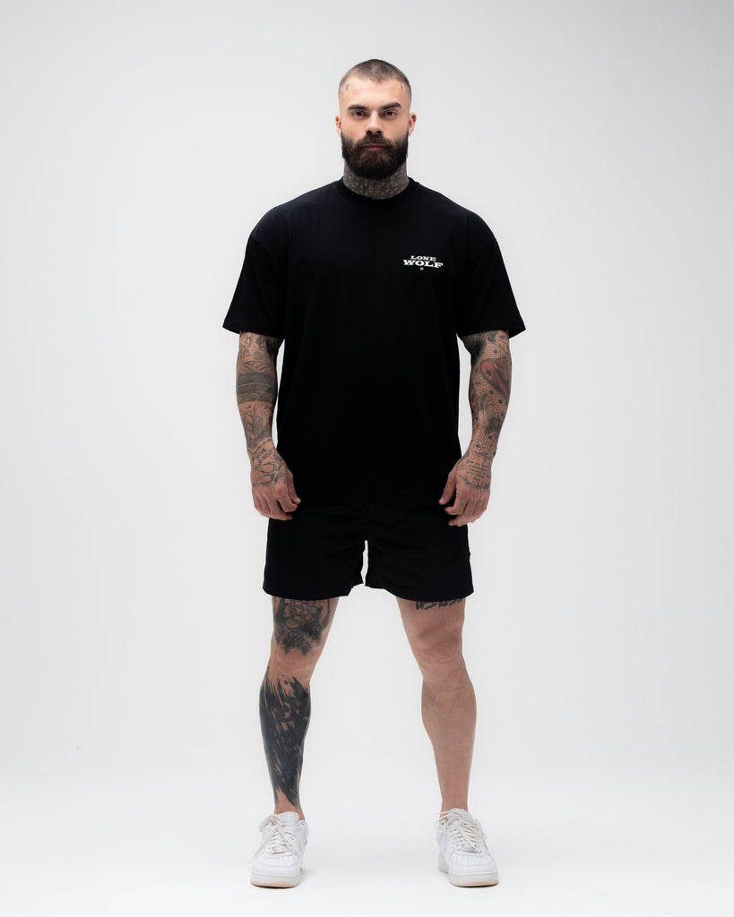 Camiseta <strong>Oversized Treino</strong> Mith Lobo Solitário Preto
