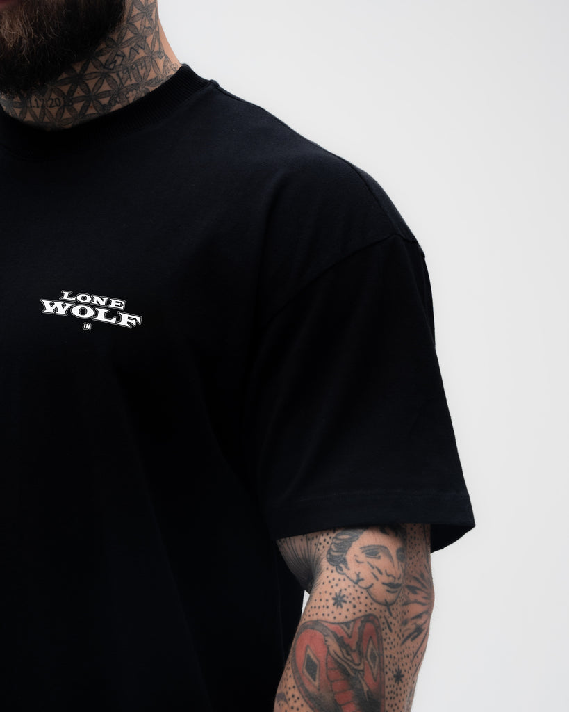 Camiseta <strong>Oversized Treino</strong> Mith Lobo Solitário Preto
