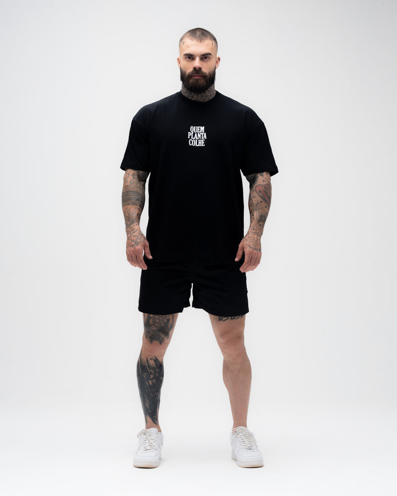 Camiseta <strong>Oversized Treino</strong>  Mith Quem Planta Colhe Preto
