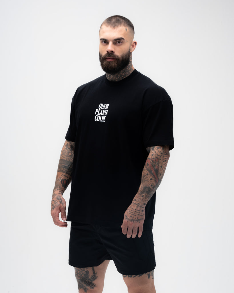 Camiseta <strong>Oversized Treino</strong>  Mith Quem Planta Colhe Preto
