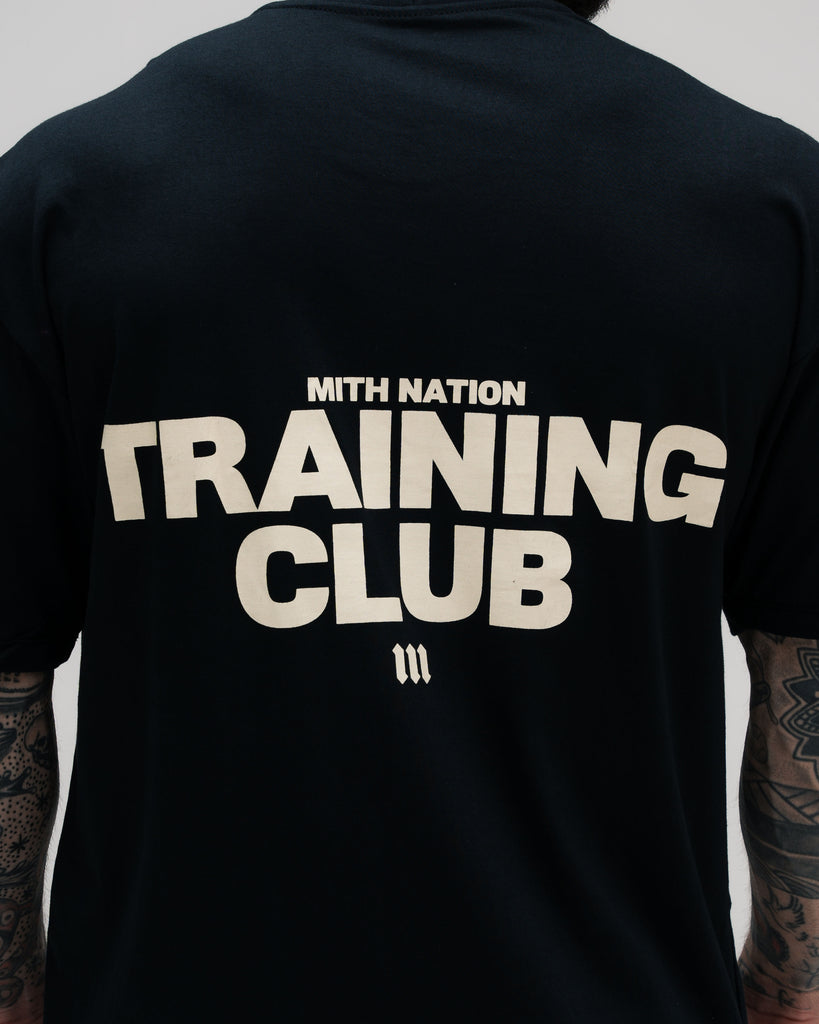 Camiseta Oversized Mith Nation White Training Club Preto