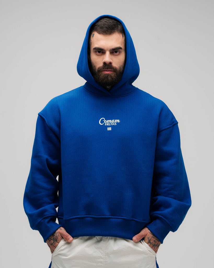 Blusa Moletom Box Comam Frutas Azul