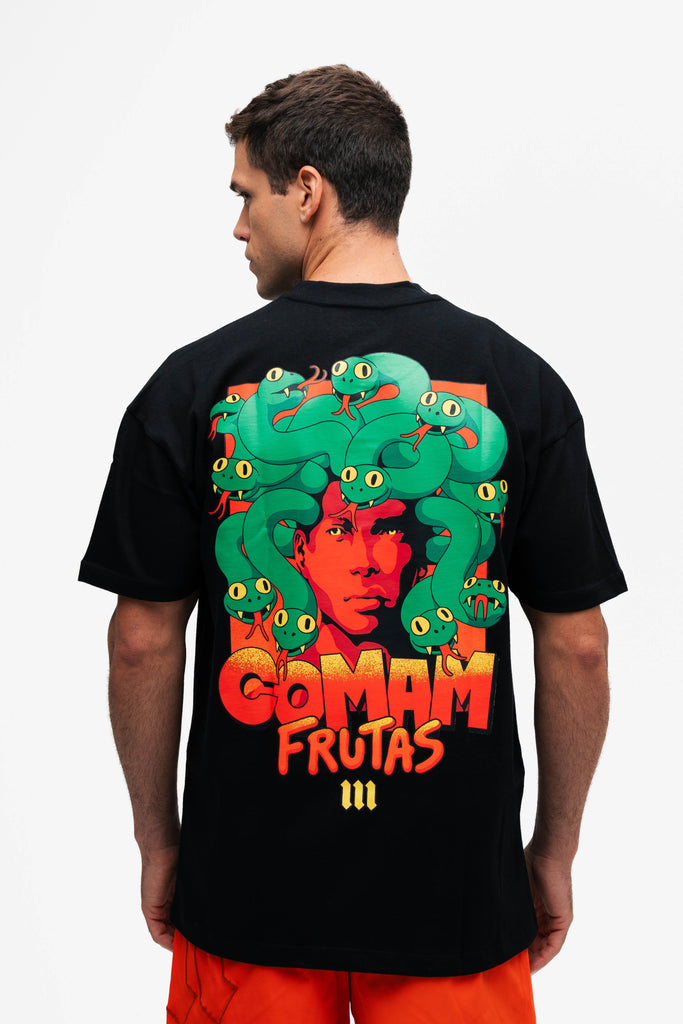 Camiseta Oversized Comam Frutas Gorgons Preto