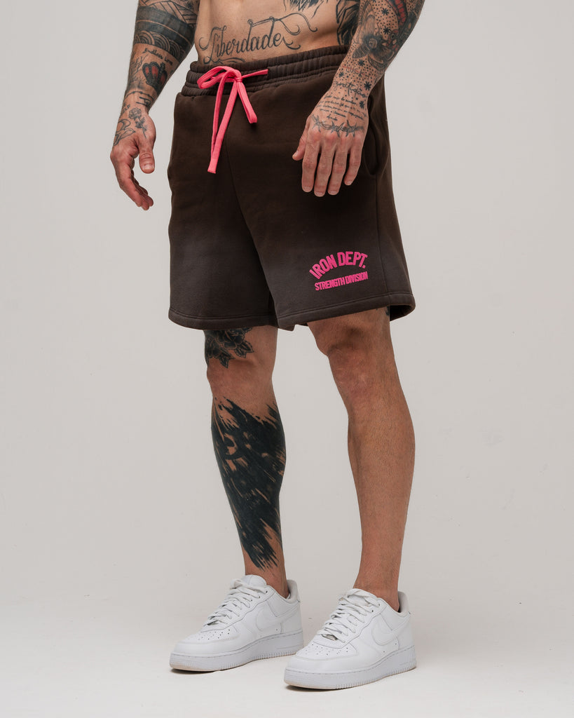 Shorts De Moletinho Estonado Iron Dept. Marrom