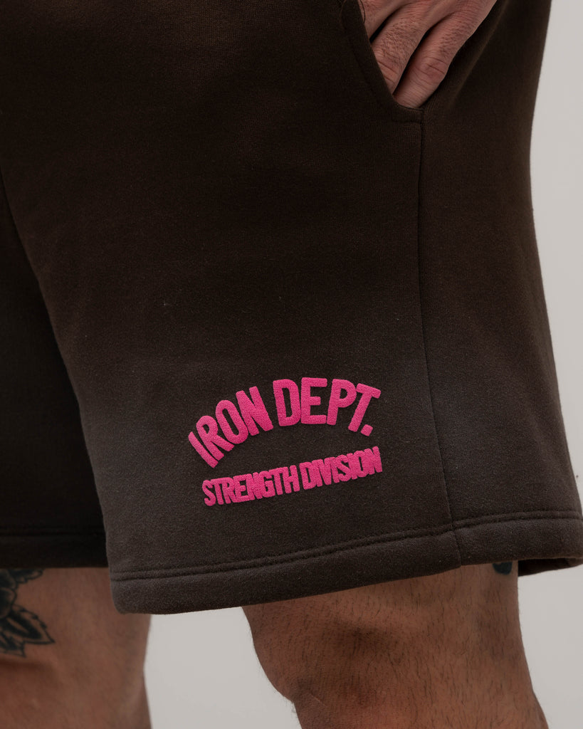 Shorts De Moletinho Estonado Iron Dept. Marrom
