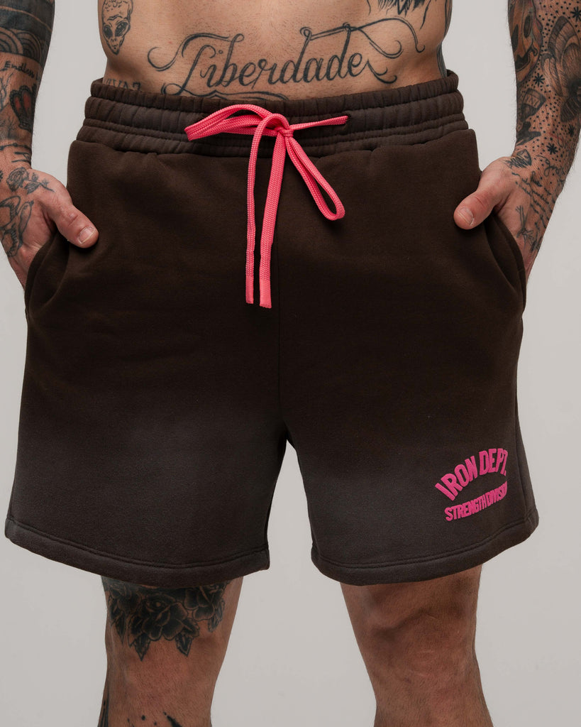 Shorts De Moletinho Estonado Iron Dept. Marrom