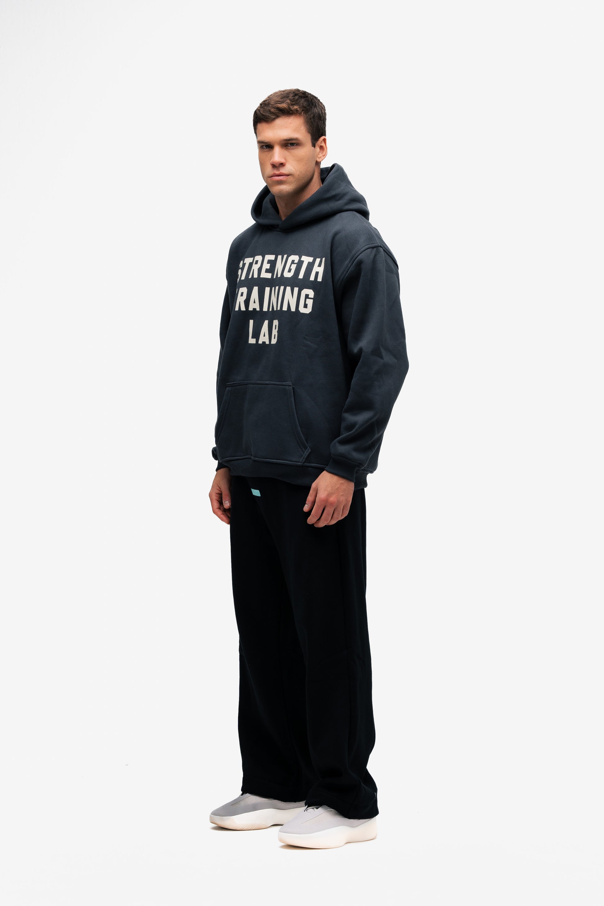 Blusa de Moletom Oversized Mith Strength Training Lab Cinza
