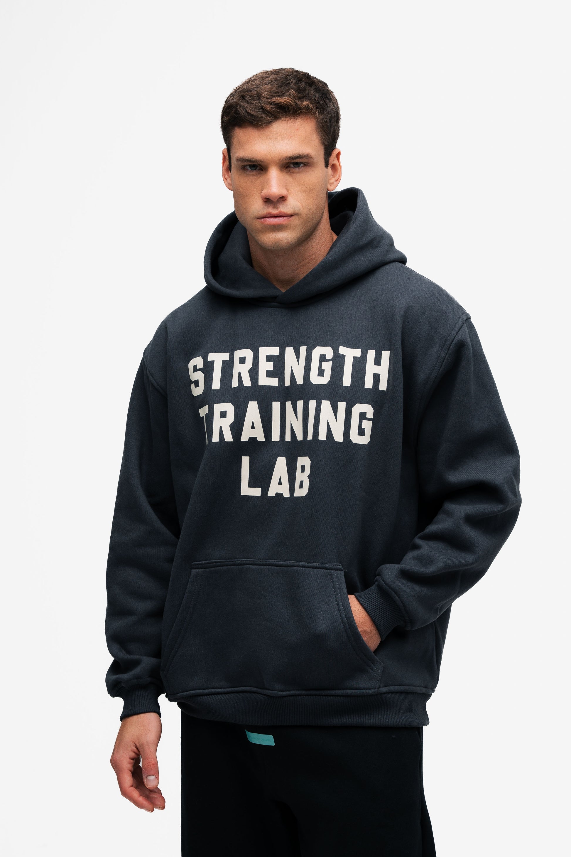 Blusa de Moletom Oversized Mith Strength Training Lab Cinza