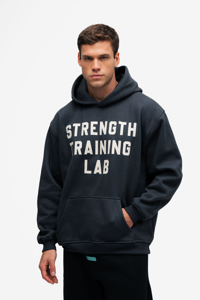 Blusa de Moletom Oversized Mith Strength Training Lab Cinza