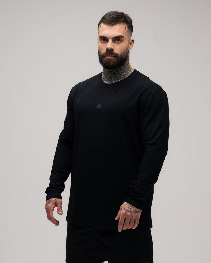 Camiseta Manga Longa Logo Preto