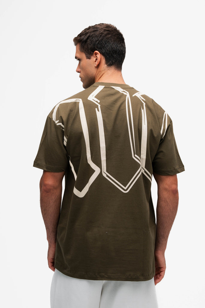 Camiseta Oversized Mith Nation Doodle Verde