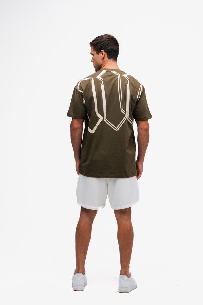 Camiseta Oversized Mith Nation Doodle Verde