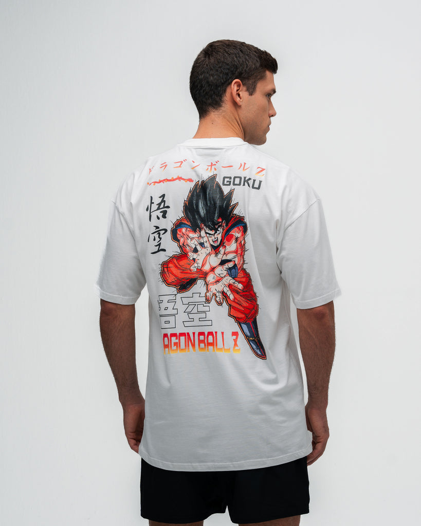 Camiseta Oversized Dragon Ball Z Goku Kanji Off White