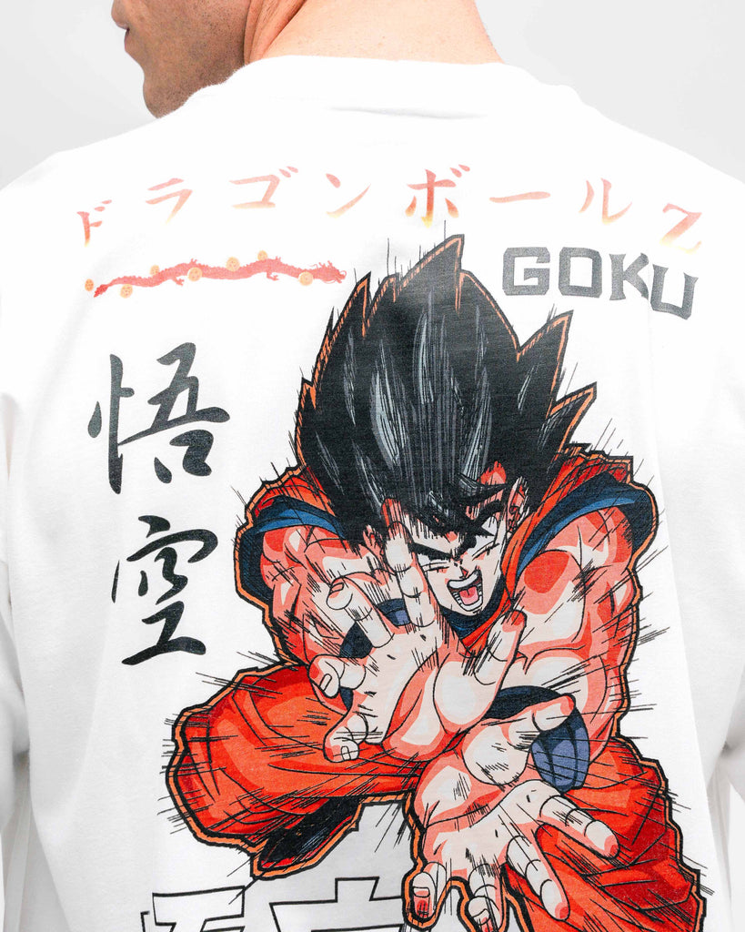 Camiseta Oversized Dragon Ball Z Goku Kanji Off White
