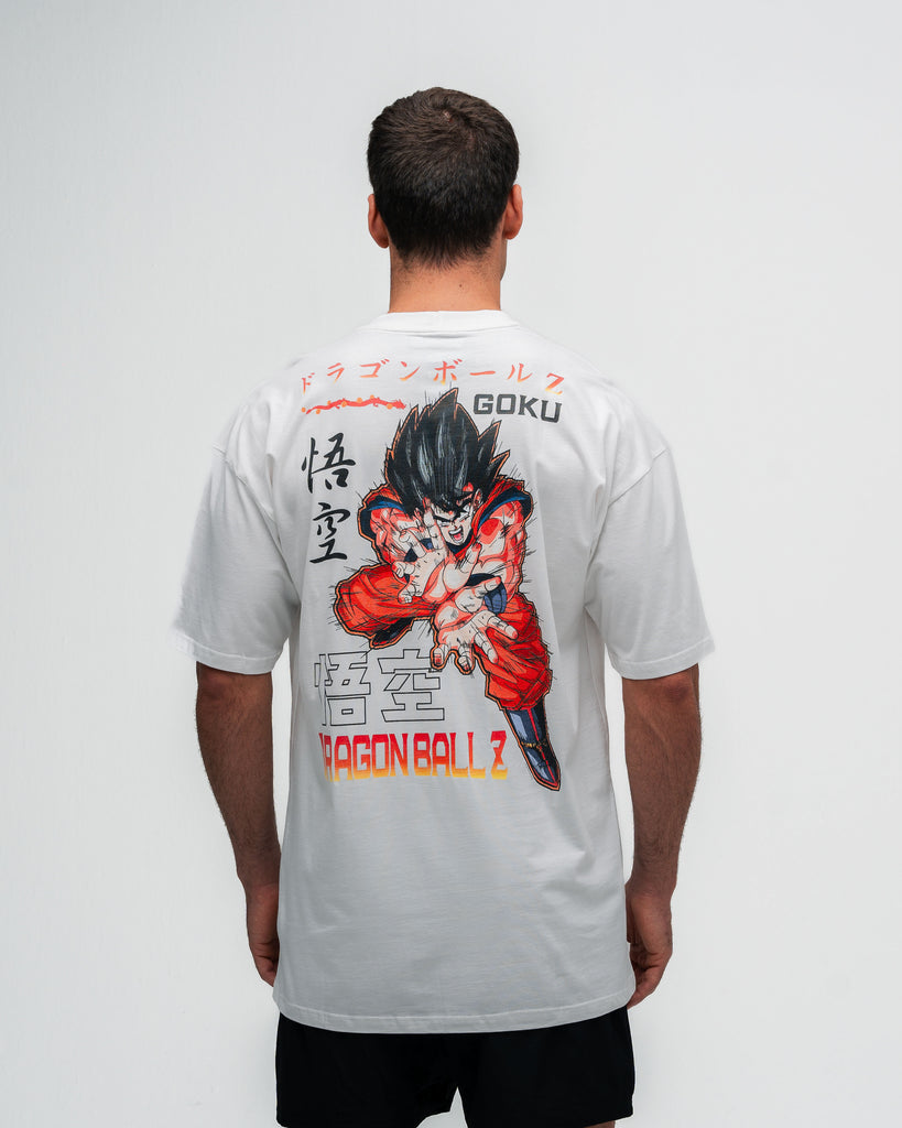 Camiseta Oversized Dragon Ball Z Goku Kanji Off White