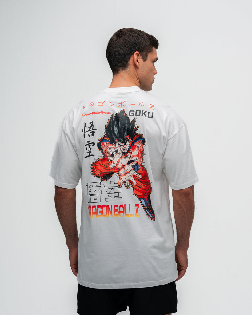 Camiseta Oversized Dragon Ball Z Goku Kanji Off White