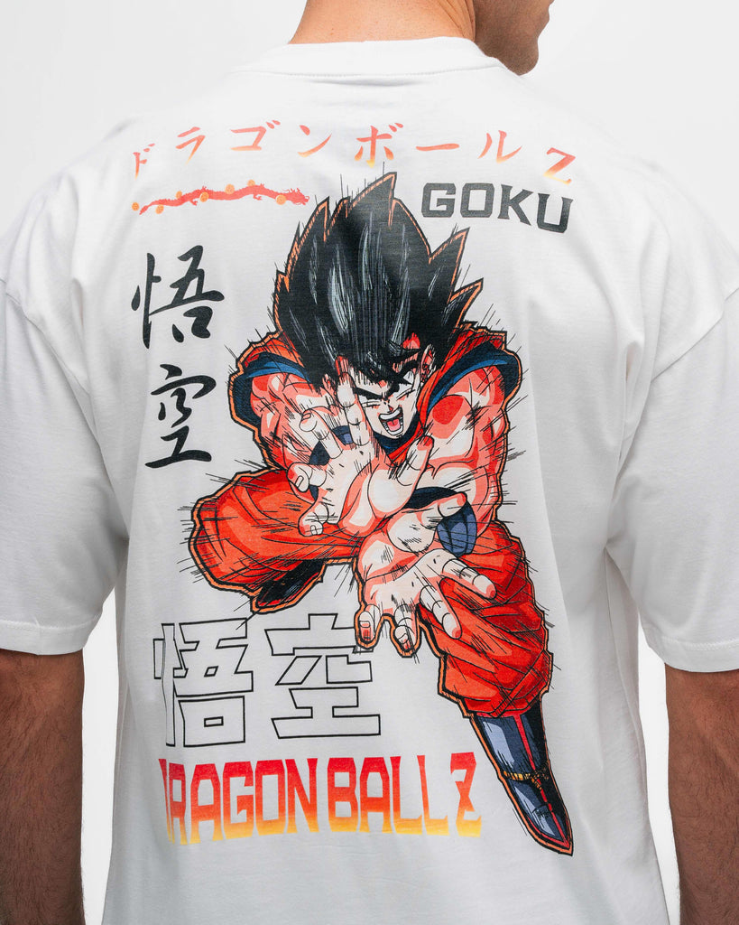 Camiseta Oversized Dragon Ball Z Goku Kanji Off White
