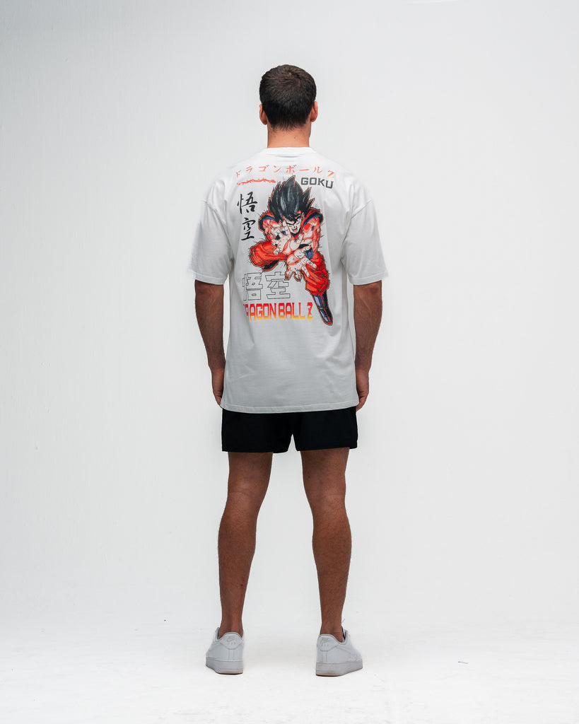 Camiseta Oversized Dragon Ball Z Goku Kanji Off White