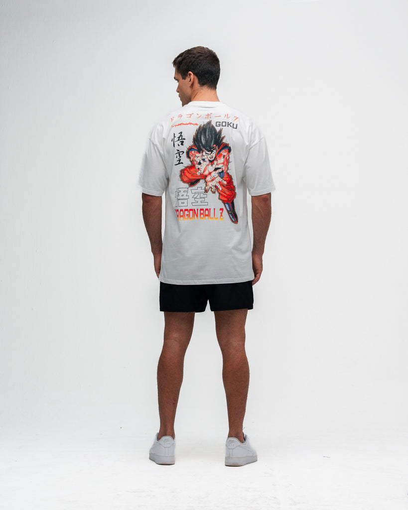 Camiseta Oversized Dragon Ball Z Goku Kanji Off White