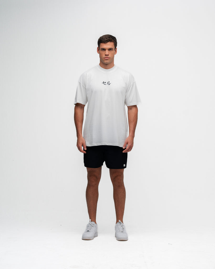 Camiseta Oversized Dragon Ball Z Cell Off White