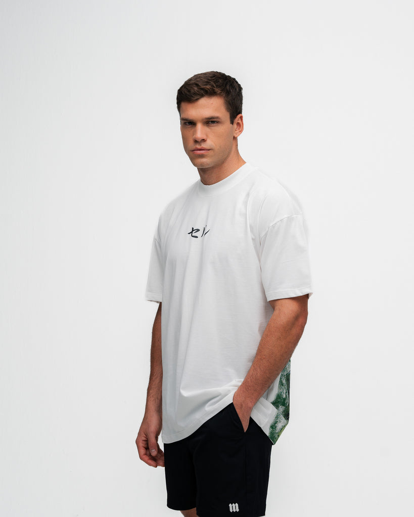 Camiseta Oversized Dragon Ball Z Cell Off White