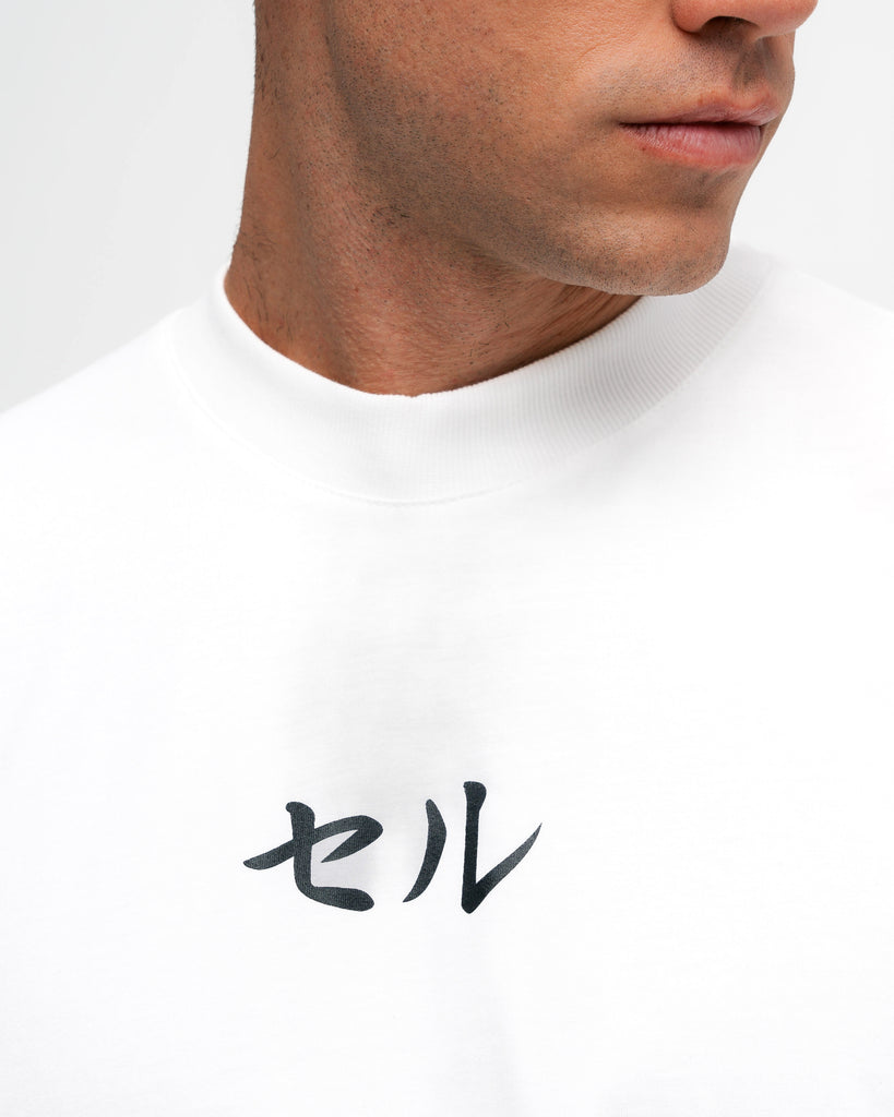 Camiseta Oversized Dragon Ball Z Cell Off White