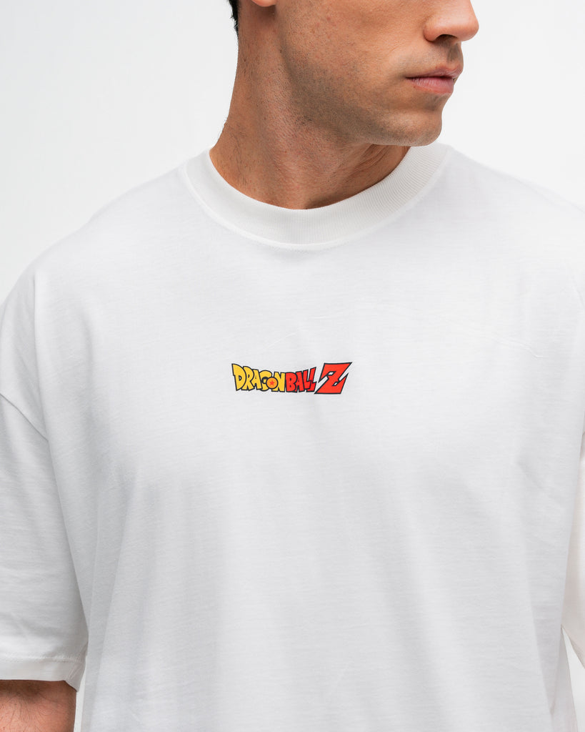 Camiseta Oversized Dragon Ball Z Goku Sayajin Off White