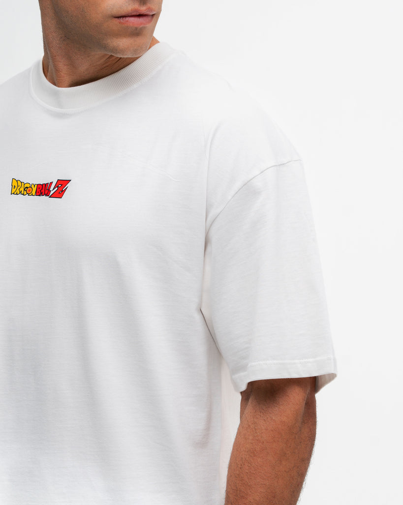 Camiseta Oversized Dragon Ball Z Goku Sayajin Off White