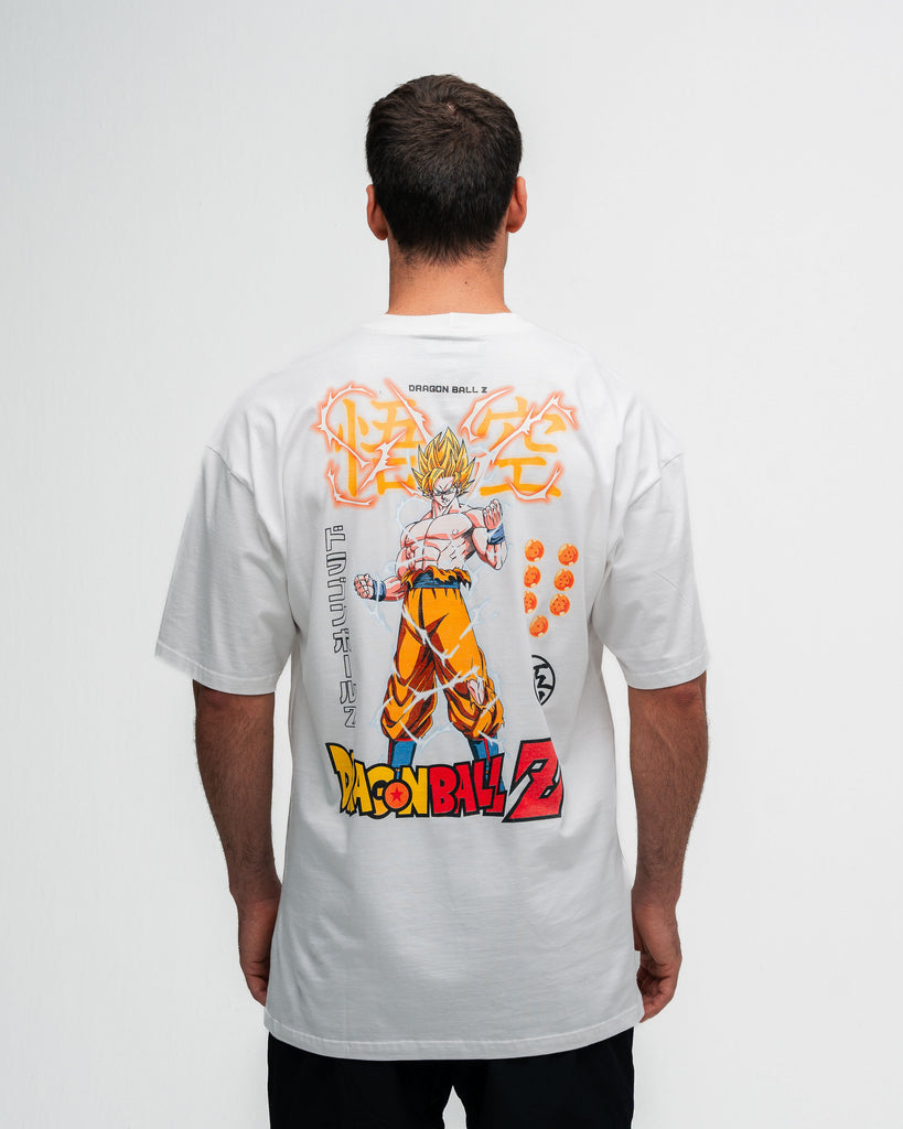Camiseta Oversized Dragon Ball Z Goku Sayajin Off White