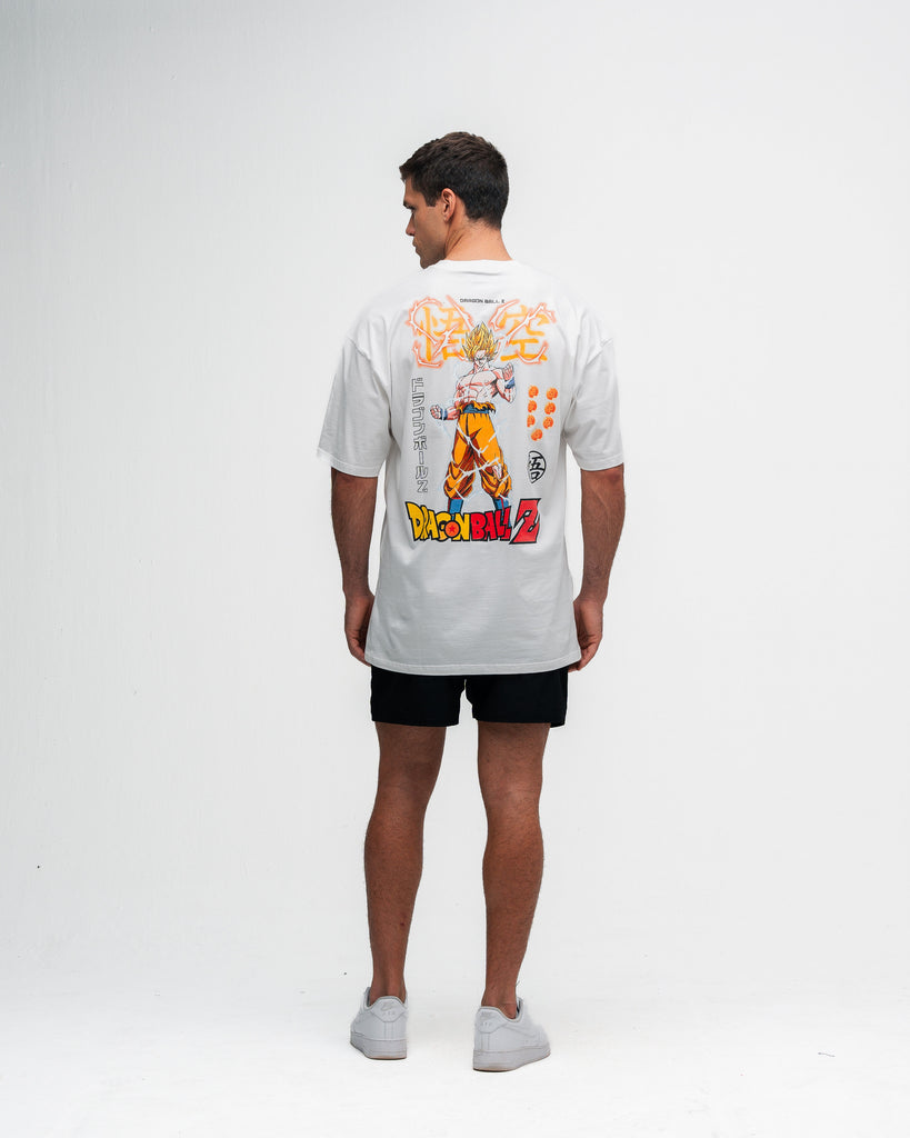 Camiseta Oversized Dragon Ball Z Goku Sayajin Off White