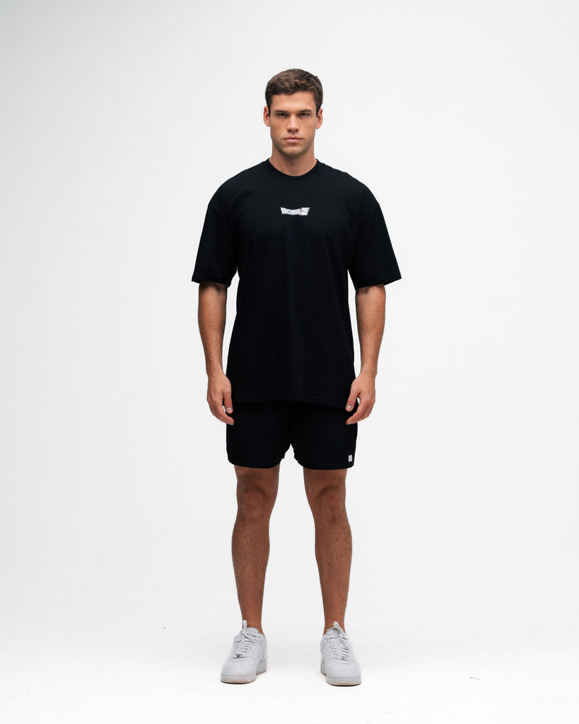 Camiseta Oversized Dragon Ball Z Frieza Vs Goku Preto