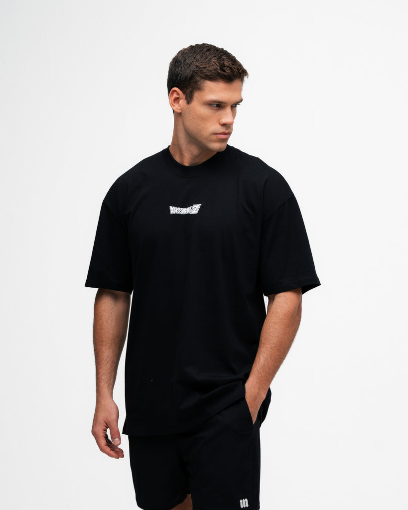 Camiseta Oversized Dragon Ball Z Frieza Vs Goku Preto