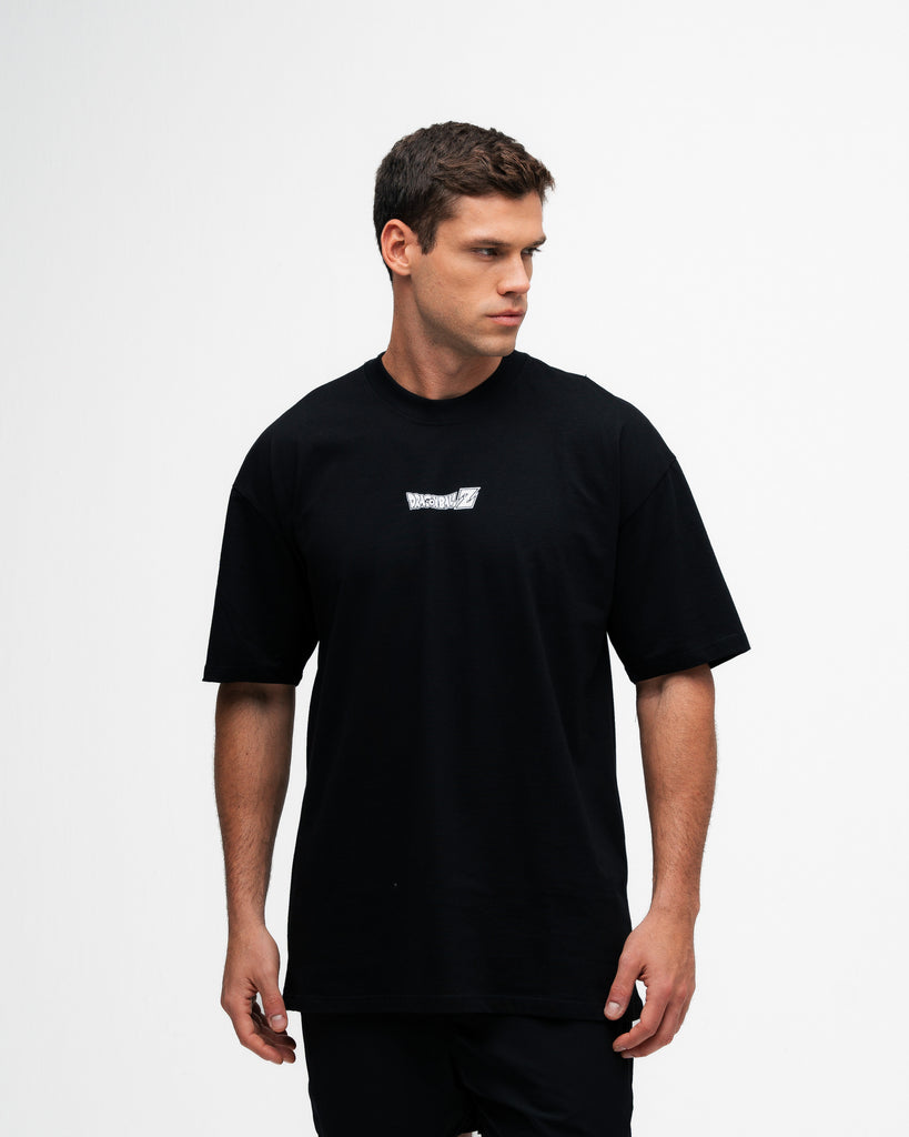 Camiseta Oversized Dragon Ball Z Frieza Vs Goku Preto