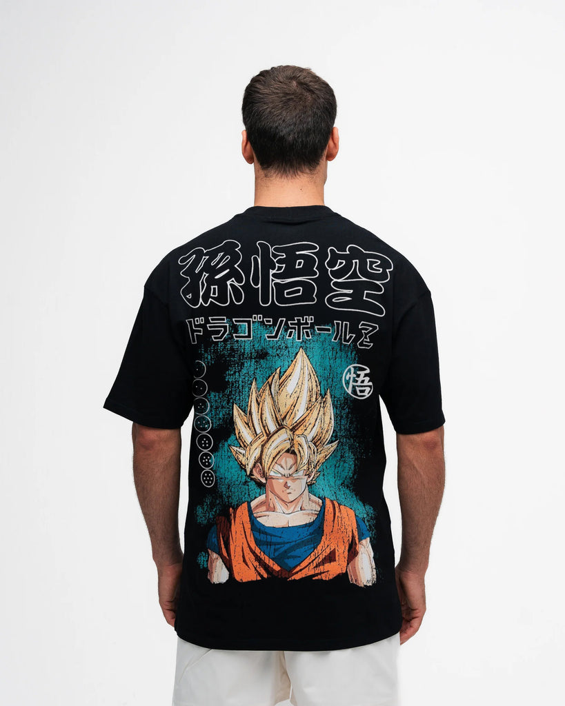 Camiseta Oversized Dragon Ball Z Goku Super Sayajin Preto
