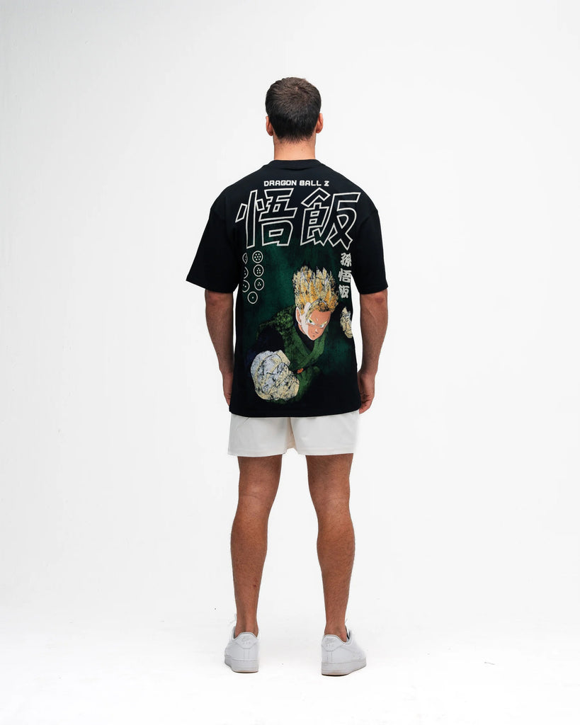 Camiseta Oversized Dragon Ball Z Gohan Green Preto