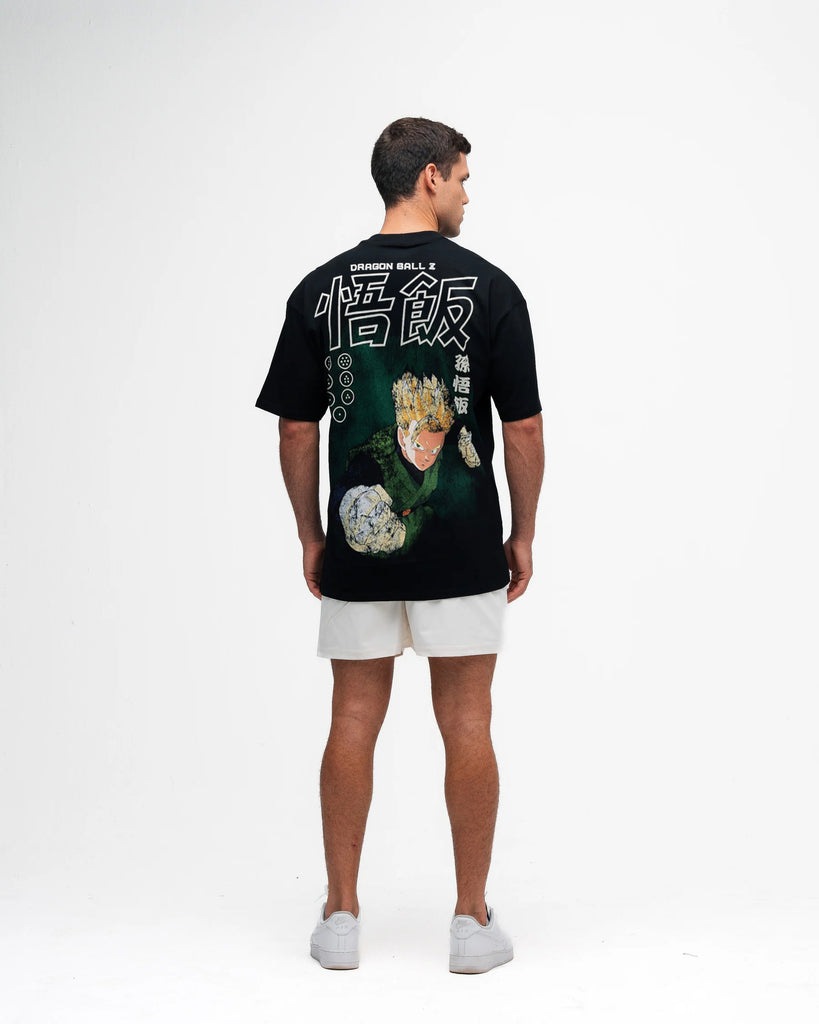 Camiseta Oversized Dragon Ball Z Gohan Green Preto