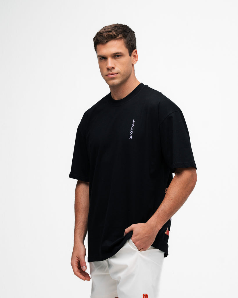 Camiseta Oversized Dragon Ball Z Trunks Preto