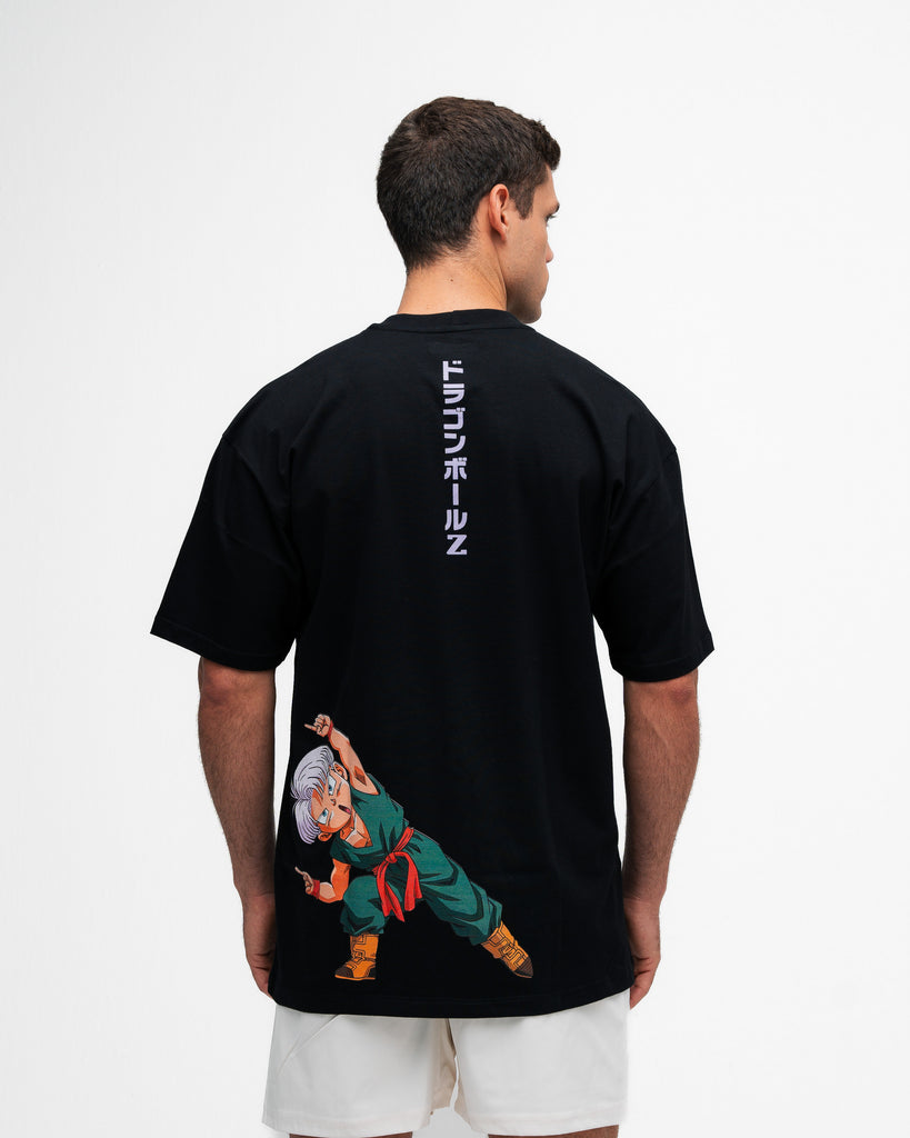 Camiseta Oversized Dragon Ball Z Trunks Preto