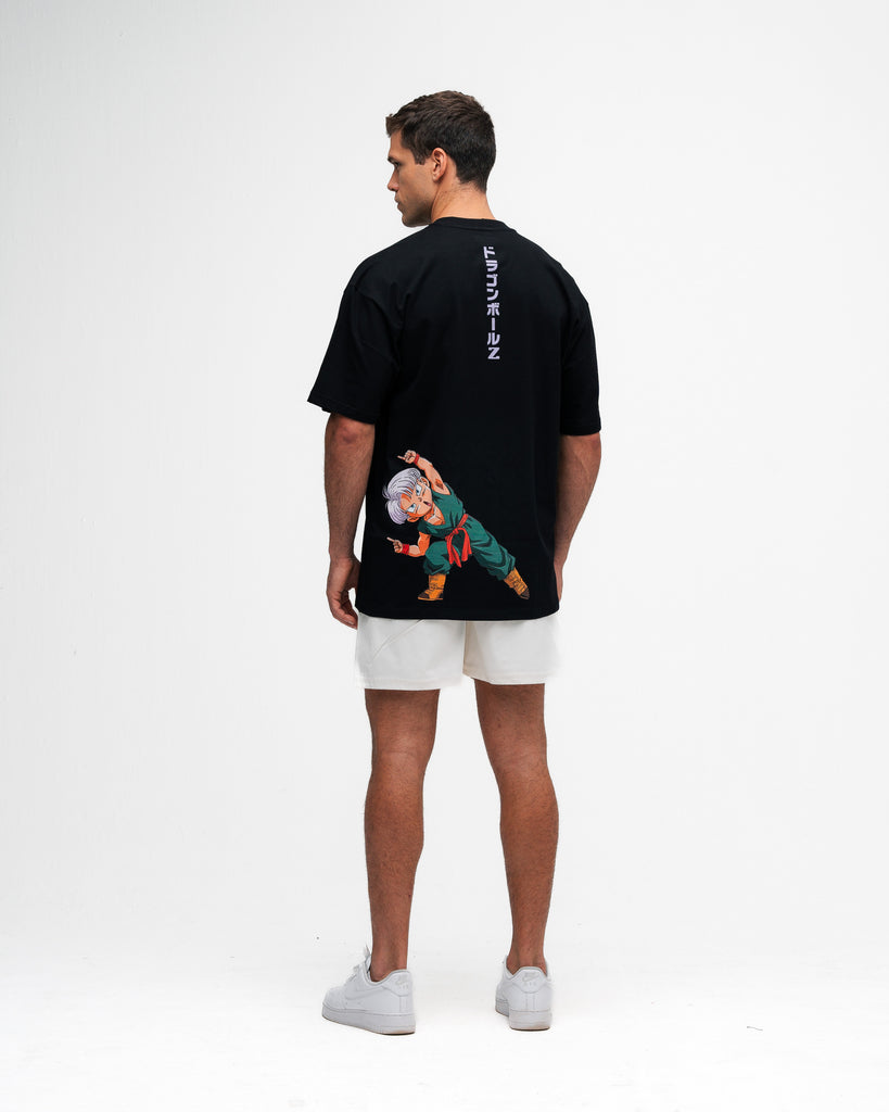 Camiseta Oversized Dragon Ball Z Trunks Preto