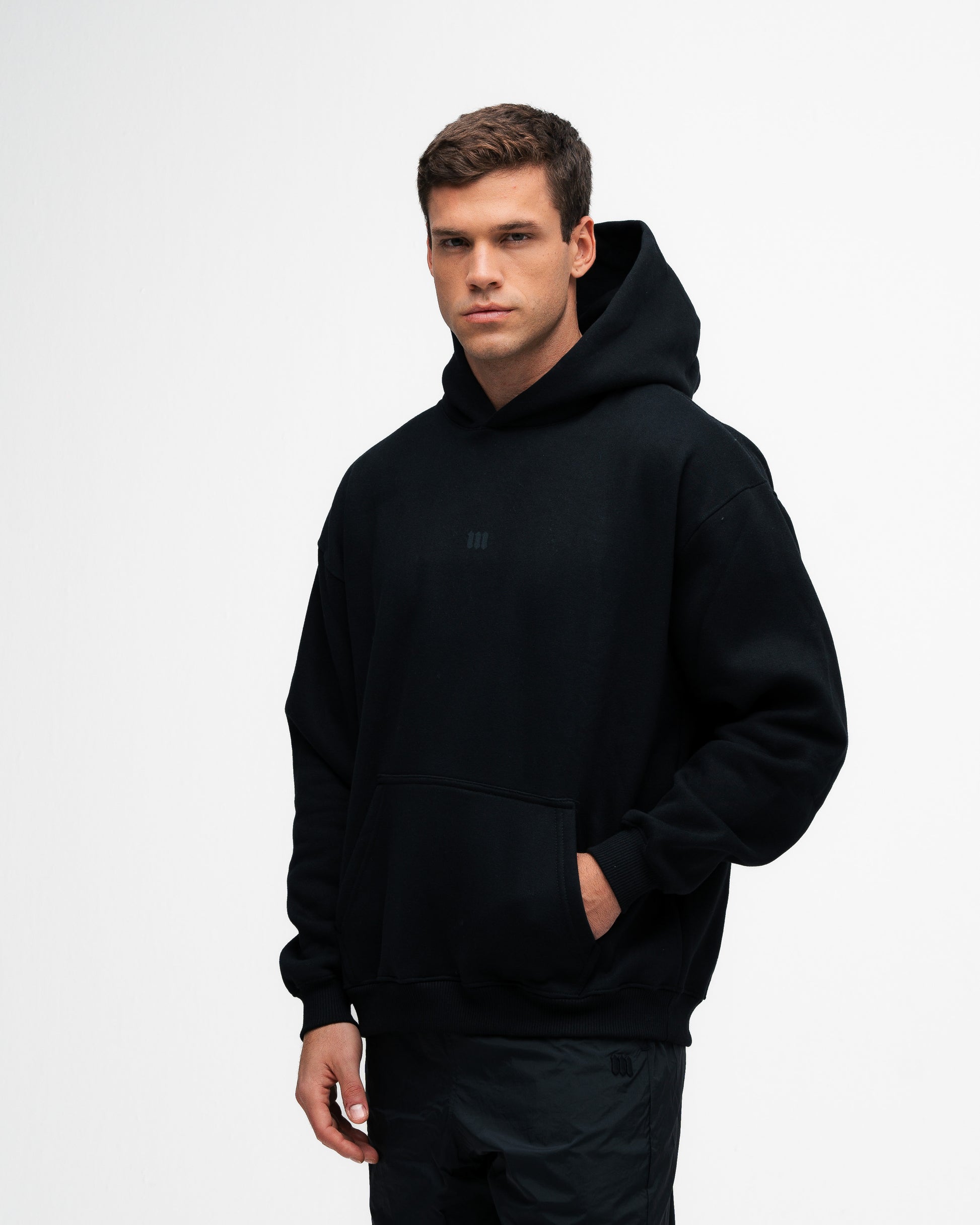 Blusa de Moletom Oversized Capuz Mith Nation Preto