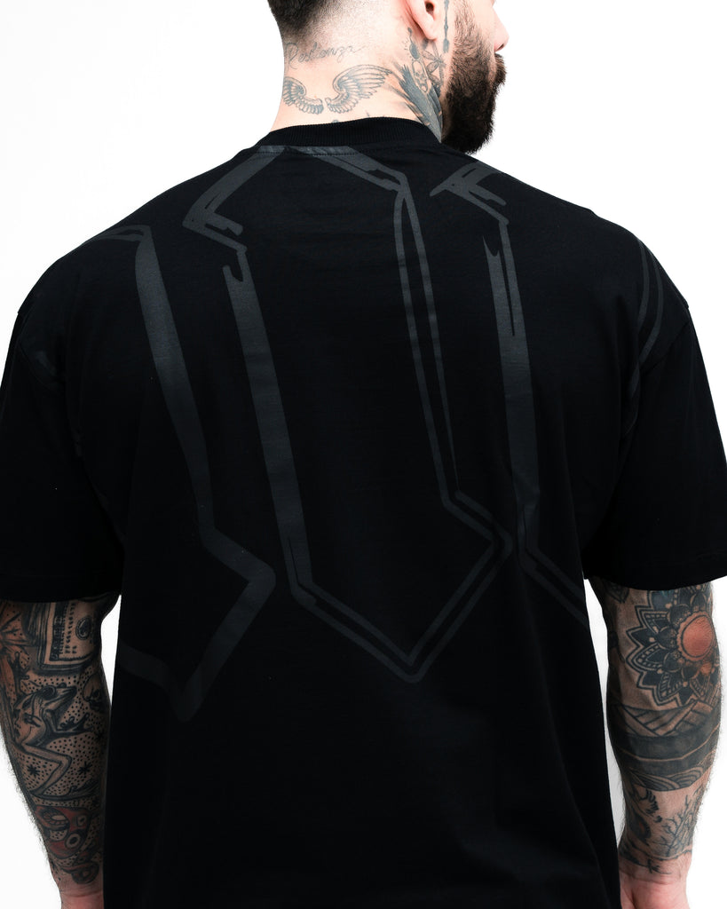 Camiseta Oversized Mith Nation Graphic Doodle Preto