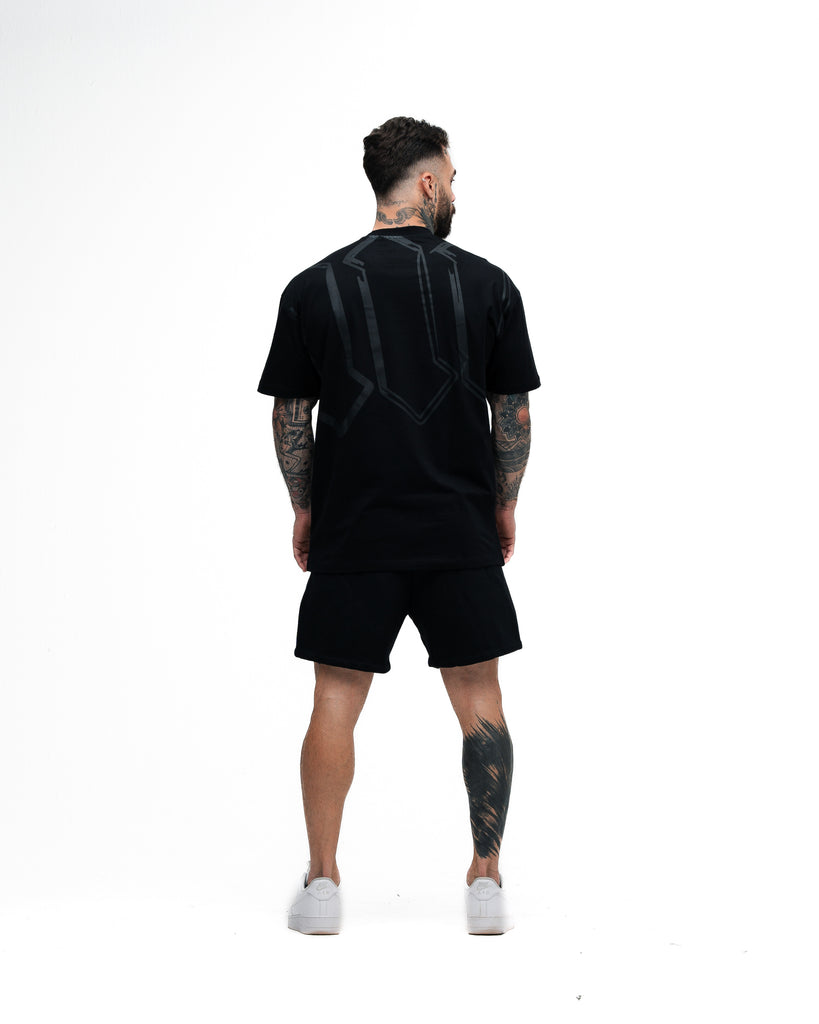 Camiseta Oversized Mith Nation Graphic Doodle Preto
