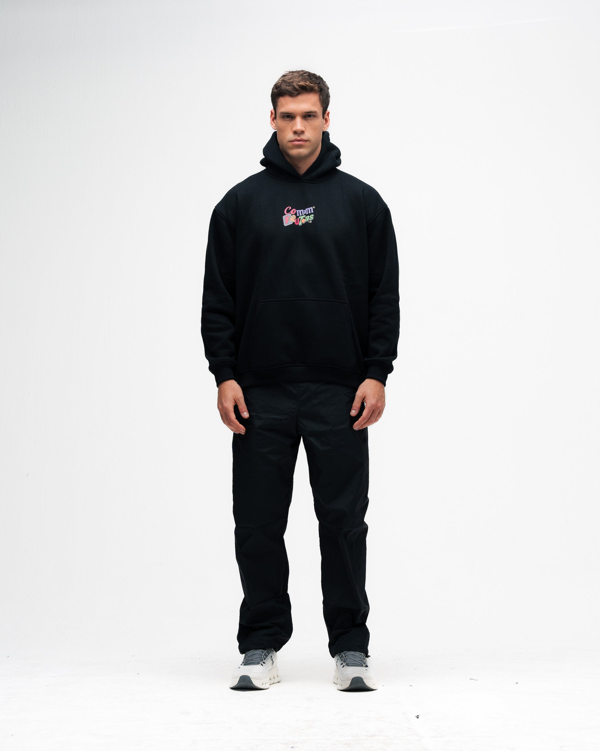 Blusa de Moletom Oversized Capuz Mith Comam Frutas MM'S Preto