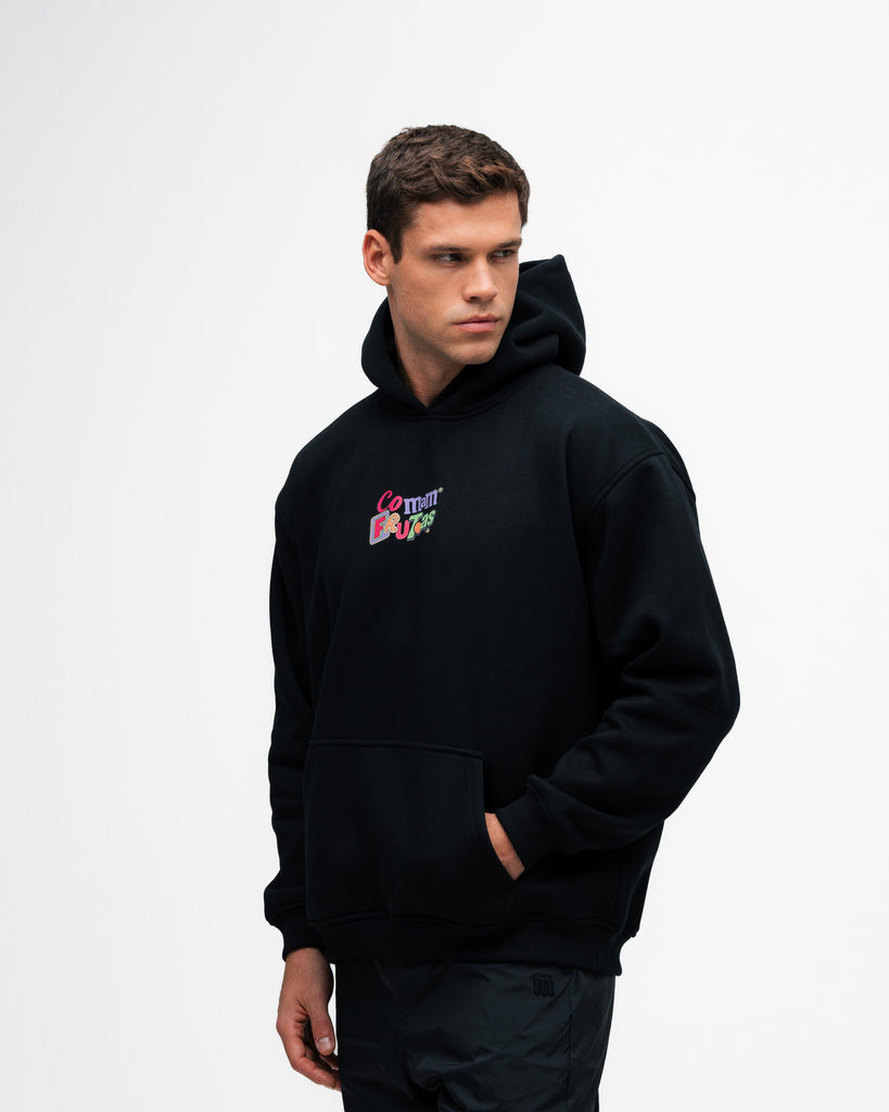 Blusa de Moletom Oversized Capuz Mith Comam Frutas MM'S Preto